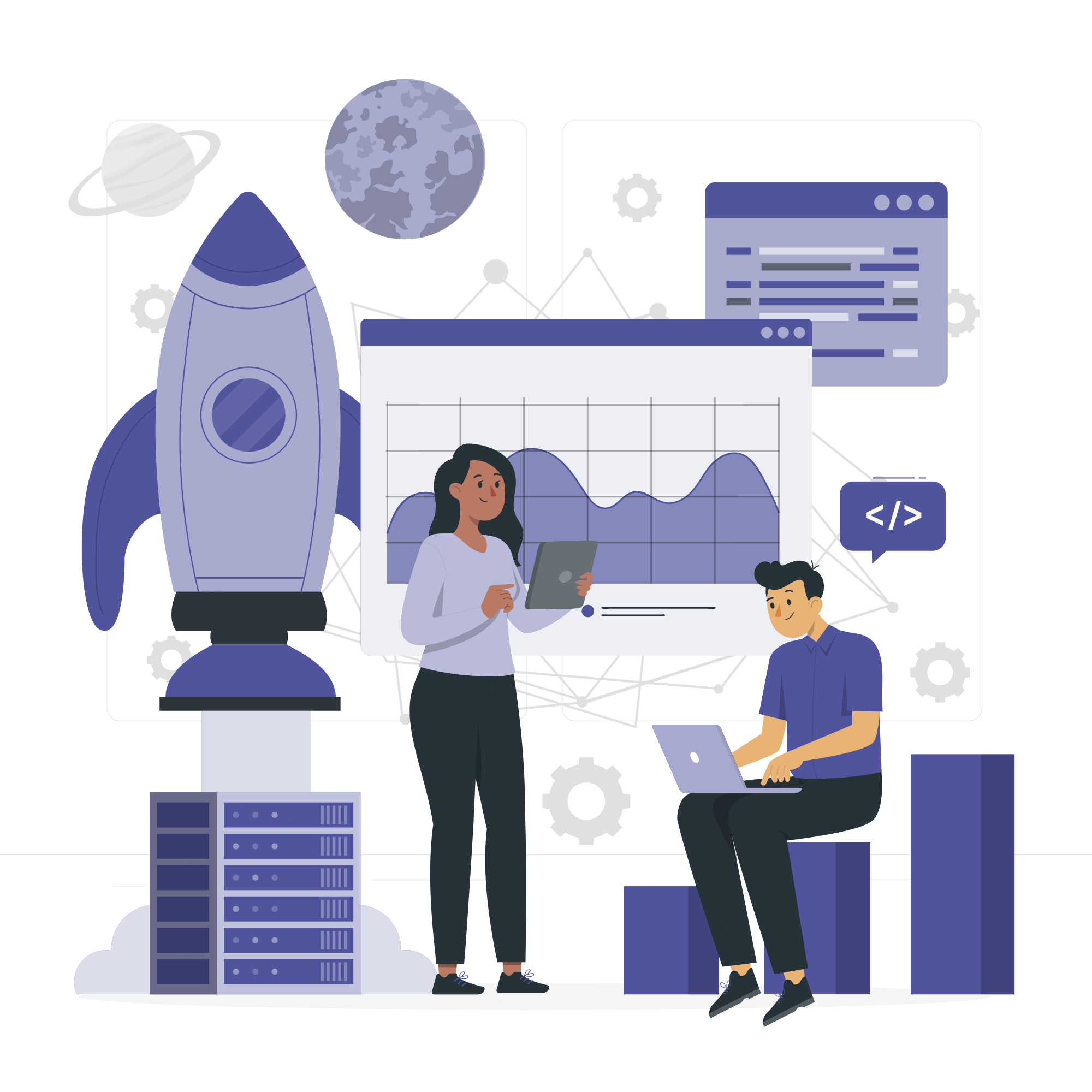 Illustration showing Technology Transformation